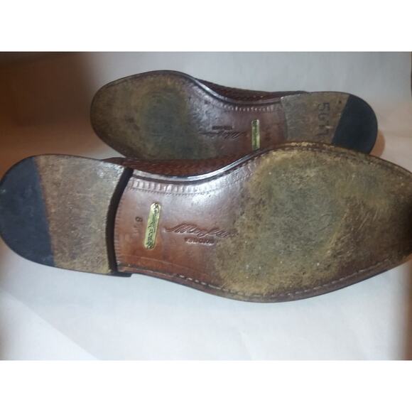 MEZLAN Carmel Tassel Loafers Dress Shoes Sz. 9.5 M Crocodile Woven Spain